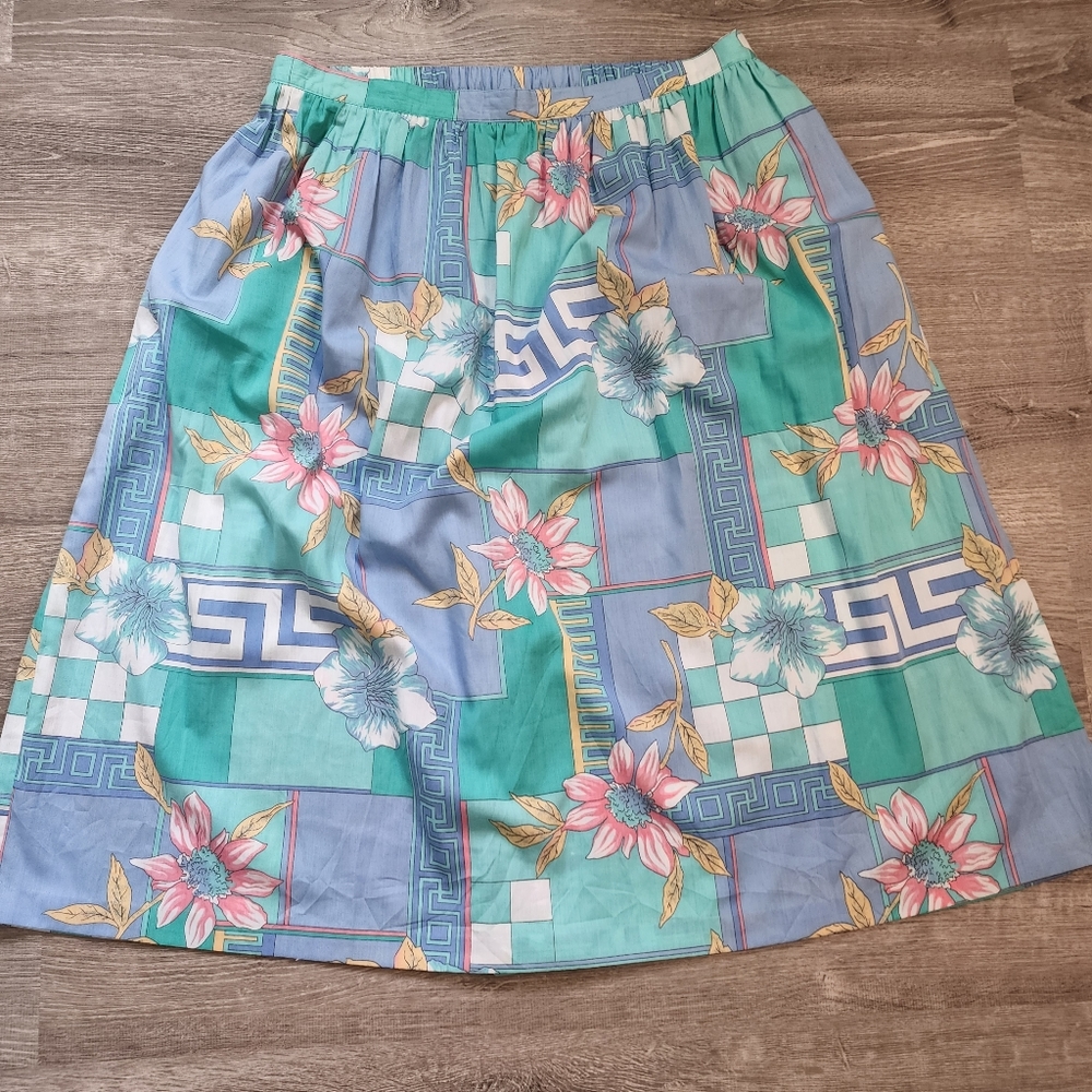 VINTAGE ALFRED DUNNER Floral Midi Skirt 36 / 22W